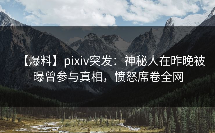 【爆料】pixiv突发:神秘人在昨晚被曝曾参与真相,愤怒席卷全网 【爆料】pixiv突发:神秘人在昨晚被曝曾参与真相,愤怒席卷全网