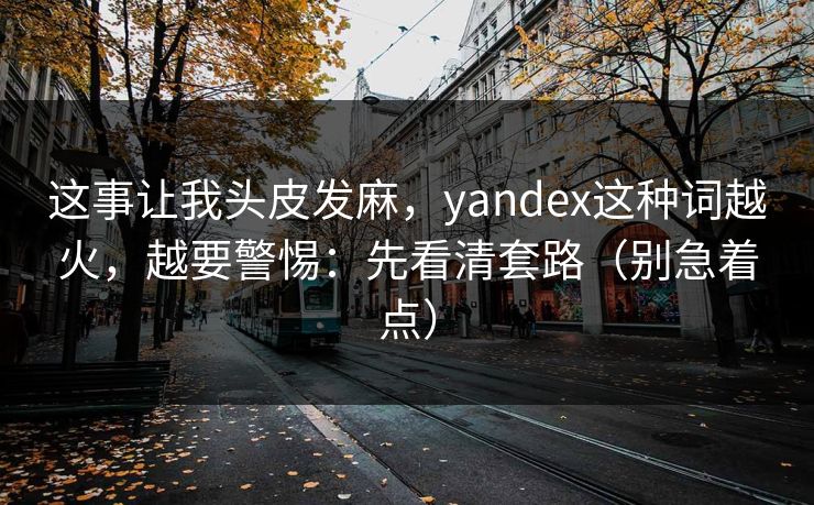 这事让我头皮发麻，yandex这种词越火，越要警惕：先看清套路（别急着点）