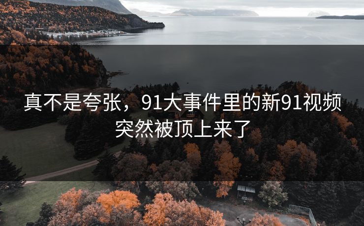 真不是夸张，91大事件里的新91视频突然被顶上来了